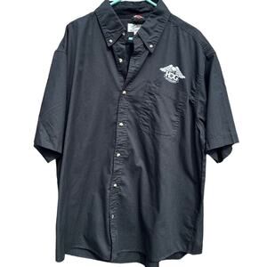 Harley Davidson Owners Group Sarasota Florida black button up shirt size XXL 2XL